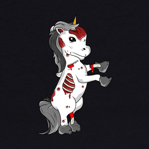 Bloody Unicorn Halloween Horror Creepy Gift by Lomitasu